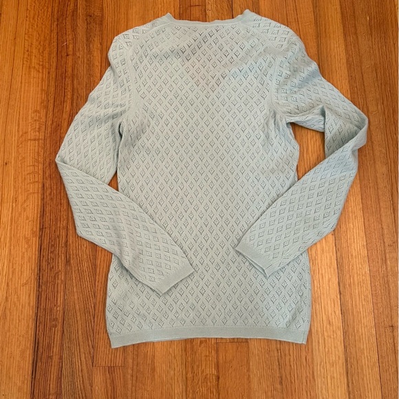 Brooks Brothers Sweater Womens S 100% Italian Cashmere V Neck Gray Cable Knit s@ - Picture 8 of 8